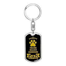 Dog Dad Gift Treeing Walker Coonhound Swivel Keychain Stainless Steel or 18k Gol - $30.64