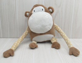 Circo plush monkey brown tan white polka dot arms tail Target stitched smile - £8.28 GBP