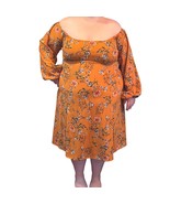 Pinup Couture The Swann Dress in Mustard Floral Stretch Crepe Size 4X - £59.19 GBP