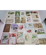 25 VTG Antique Post Card Lot Embossed Holiday Christmas Easter Birthday ... - €29,39 EUR