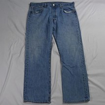 Levis 38 x 32 501 Original Button Fly Straight Light Wash Denim Jeans - £22.95 GBP