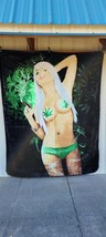 Sexy Woman And Marijuana Leaves Leaf Weed Cannabis Queen Size Blanket Bedspread - £45.09 GBP