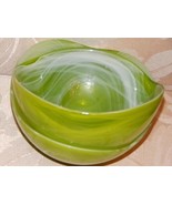 Villa Collection Bowls Smokey Glass Decorative Green (2) Unique 6&quot; x 3&quot; - £19.57 GBP