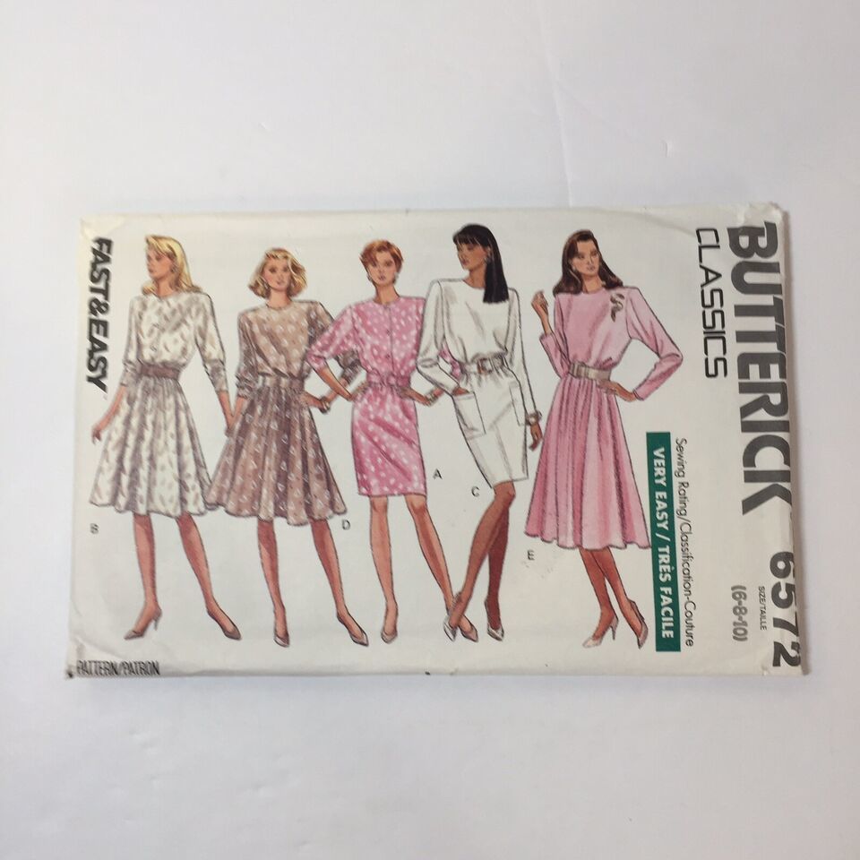 Butterick 6572 Size 6 8 10 Misses' Misses' Petite Dress - $12.86