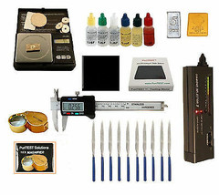 Gold Acid Testing Kit Electronic Diamond Tester oz Digital Caliper 14K Silver - £55.18 GBP