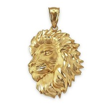 Authenticity Guarantee 
Gold Lion Face Sparkle-Cut Pendant (S/L, yellow, whit... - £187.94 GBP+
