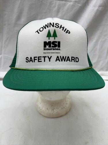 trucker hat baseball cap Vintage Mesh Snap MSI Insurance Safety Award Gr... - $39.99