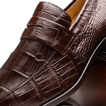 Men's Shoes Matteo Genuine Alligator Slip-On Loafer Brown image 3