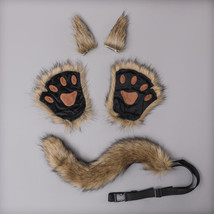 Kawaii Animal Wolf Cat Cosplay Props Set Furry Paw Gloves Hairpin Ears L... - £16.41 GBP