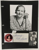 Kate Smith Signed Autographed Vintage 8.5x11 Signature Display - Lifetim... - £63.94 GBP