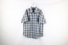 Vintage 90s Wrangler Mens XL Western Pearl Snap Button Short Sleeve Shirt Plaid - £31.10 GBP