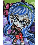 Monster High Ghoulia Yelps Anime Art Original Sketch Card Drawing ACEO P... - £19.90 GBP