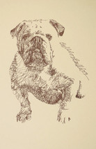 ENGLISH BULLDOG DOG ART Kline Print #185 Your dogs name added free. GREA... - $49.95