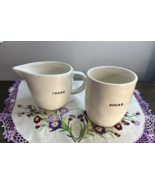 Rae Dunn Cream and Sugar Set Type Font Artisan Collection by Magenta - €12,93 EUR
