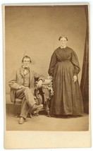 Antique Hand Tinted CDV Circa 1860&#39;S Lovely Older Couple Leaman &amp; Lee Reading PA - £9.52 GBP