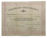 1887 Topeka Kansas Marriage Certificate Joseph DeGraff Farmer &amp; Dora B R... - £14.94 GBP
