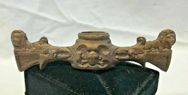 Antique Poured Copper Sword Guard Parts Ornate Skull &amp; Crossbones Potent... - £98.72 GBP