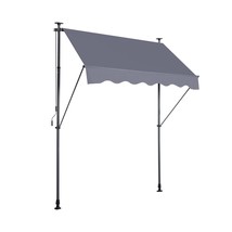 Grey Manual Ret retractable Patio Awning 78in - UV-Resistant, No-Drill - $151.99