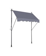 Grey Manual Ret retractable Patio Awning 78in - UV-Resistant, No-Drill - €131,38 EUR