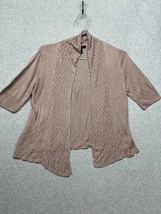 Cynthia Rowley Linen Knit Cardigan Short Sleeve Womens Size M Beach Lightweight - £22.78 GBP