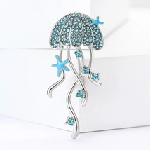 Sparkling Jellyfish and Starfish Enamel Brooch Set - $28.95