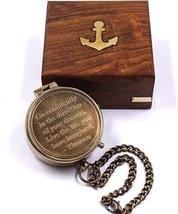 Brass Finish Compass with Famous Thoreau&#39;s Quote Engraved gift item - £29.40 GBP