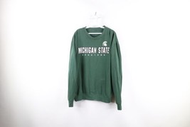 Vtg Mens XL Distressed Spell Out Michigan State University Crewneck Sweatshirt - £38.68 GBP