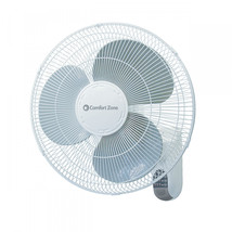 Wall Mount Fan Remote Control 16-inch 3-Speed Quiet Cooling Adjustable Tilt - £43.35 GBP