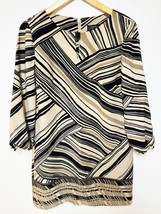Tahari ASL Womens Stripe Shift Dress Tan Black Geometric 6 - £34.45 GBP