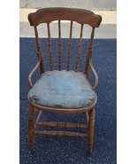 Antique Solid Wood Side Chair – Upholstered Seat – NEEDS TLC – VERY OLD ... - $271.54 CAD