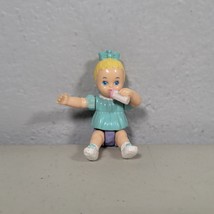 Playskool Baby Girl Blonde Bow Holding Bottle Dollhouse Doll VTG Vintage RARE! - £11.15 GBP