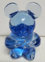 Blue Art Glass Bear Figurine Paperweight (E45) - £4.68 GBP