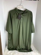 Crysully Leisure Mens Sz 2XL Army Green Polo 1/2 Button Shirt New Sleeve... - £17.05 GBP