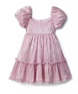 Janie and Jack Metallic Plisse Puff Sleeve Dress Girls 10 - $701.88 MXN