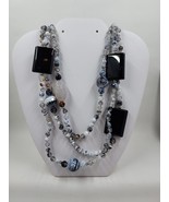 Lucien Piccard Black and White Agate Beaded Necklace - $22.07 CAD