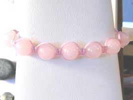 10mm Rose Quartz Macrame Beaded Adjustable Bracelet  7&quot; - 8.5&quot; inches #J... - $6.74