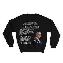 Gift For Social Worker Joe Biden : Gift Sweatshirt Best Social Worker Gag Great - £23.05 GBP