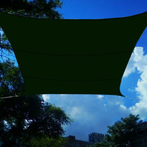 Forest Green Waterproof Shade Sail Sun UV Safe 16.5 Ft Square Cover Cool... - $73.99