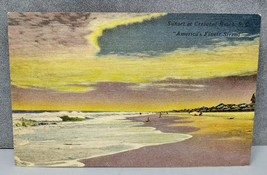 Sunset At Crescent Beach South Carolina Vintage Tichnor Linen Postcard - £7.94 GBP
