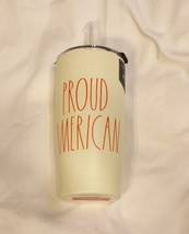 Rae Dunn Proud American Insulated Stainless Steel Tumbler W Straw New - £21.32 GBP