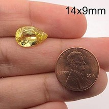 Synthetic Yellow Sapphire Pear Cut Swiss Made Rough AAA Quality Available in 6x4 - £6.99 GBP