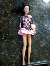 Mattel Barbie 1980 Head Body Black Hair Kira Doll Pink Black Dress - £35.80 GBP