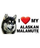 I (Heart) Love my ALASKAN MALAMUTE Car Fridge Dog Magnet 4x8 NEW USA Wat... - £5.31 GBP