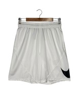 Nike Shorts Mens L Dri Fit Basketball Running Large Logo Pockets Long White - $17.81