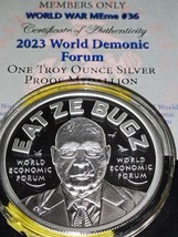 2023-1 oz Proof Silver WORLD DEMONIC FORUM  coa limited. Silver shield - £179.43 GBP