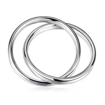 Double Loop Bangle Bracelet Sterling Silver - £11.82 GBP