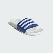 New Adidas Adilette Boost Slides Men&#39;s Sandals Slippers Blue White FX5896 W/ Box - £35.52 GBP