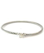 David Yurman Diamond Butterfly Cuff Bracelet Size M Sterling Silver Estate DY721 - $395.01