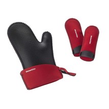 Kitchen Grips 11&quot; Large Chef&#39;s Oven Mitt &amp; Pan Handle Holder 3pc Set - Red - €28,63 EUR