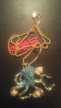 New Betsey Johnson Necklace Blue Octopus - £19.97 GBP